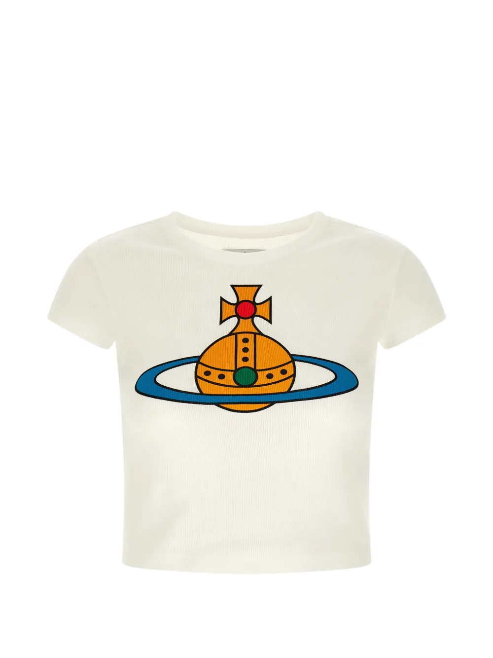 

Футболка свободного кроя с принтом "Orb Peru" и круглым вырезом Vivienne Westwood, белый