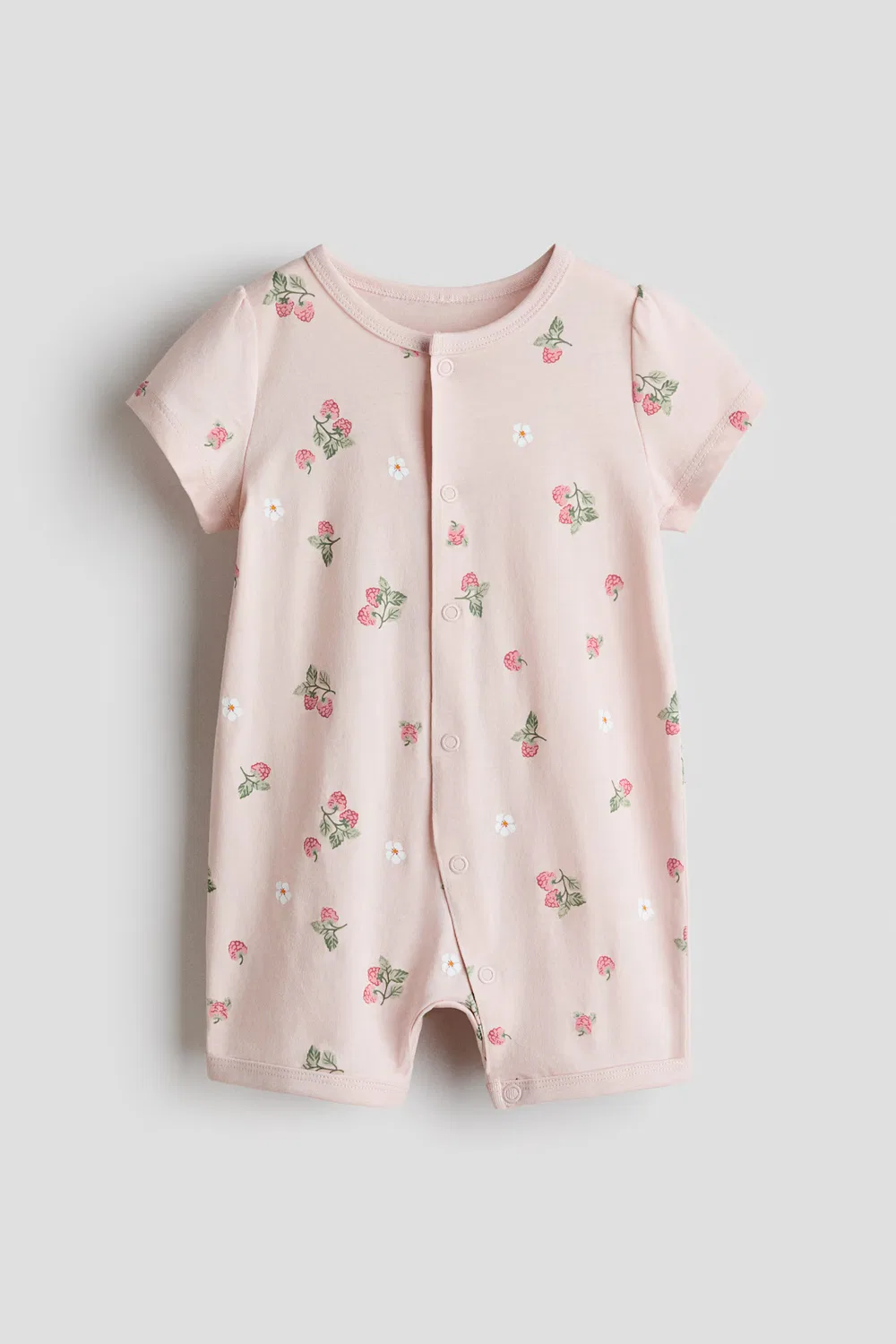 Короткая хлопковая пижама H&M, Helles Mattrosa/Himbeeren