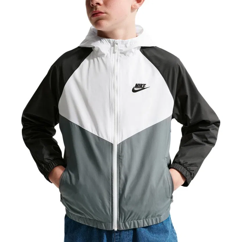 Детская куртка с капюшоном, Nike, White Black Gray