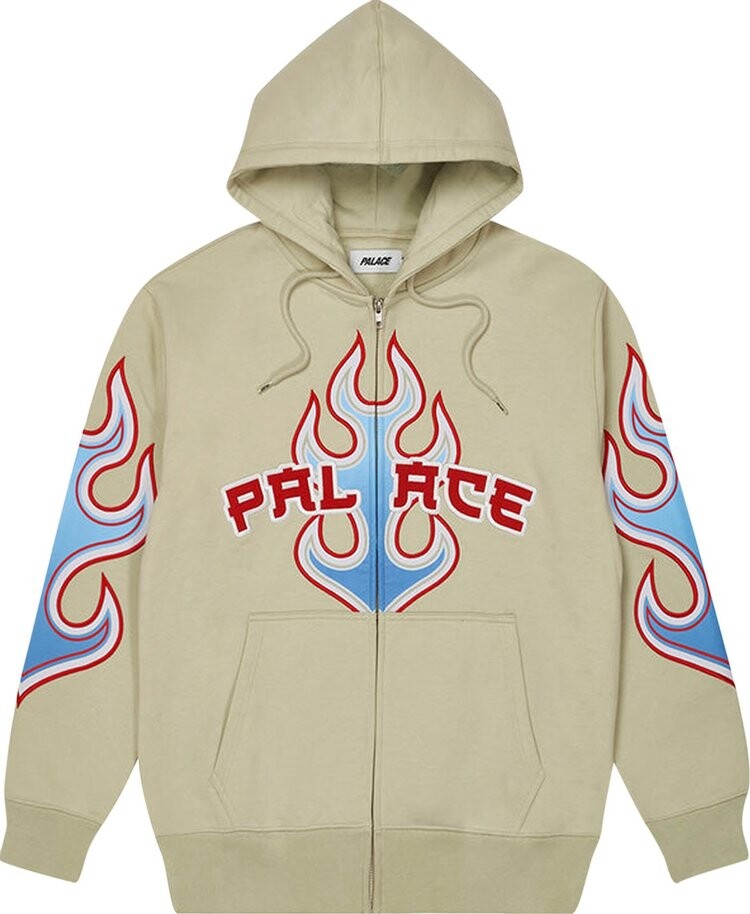 

Толстовка Palace Flame Zip Hood 'Bone White', кремовый, Бежевый, Толстовка Palace Flame Zip Hood 'Bone White', кремовый