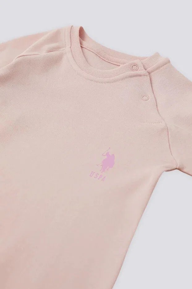 Детский комбинезон для девочек с длинным рукавом U.S. Polo Assn., Powder Pink — фото 2