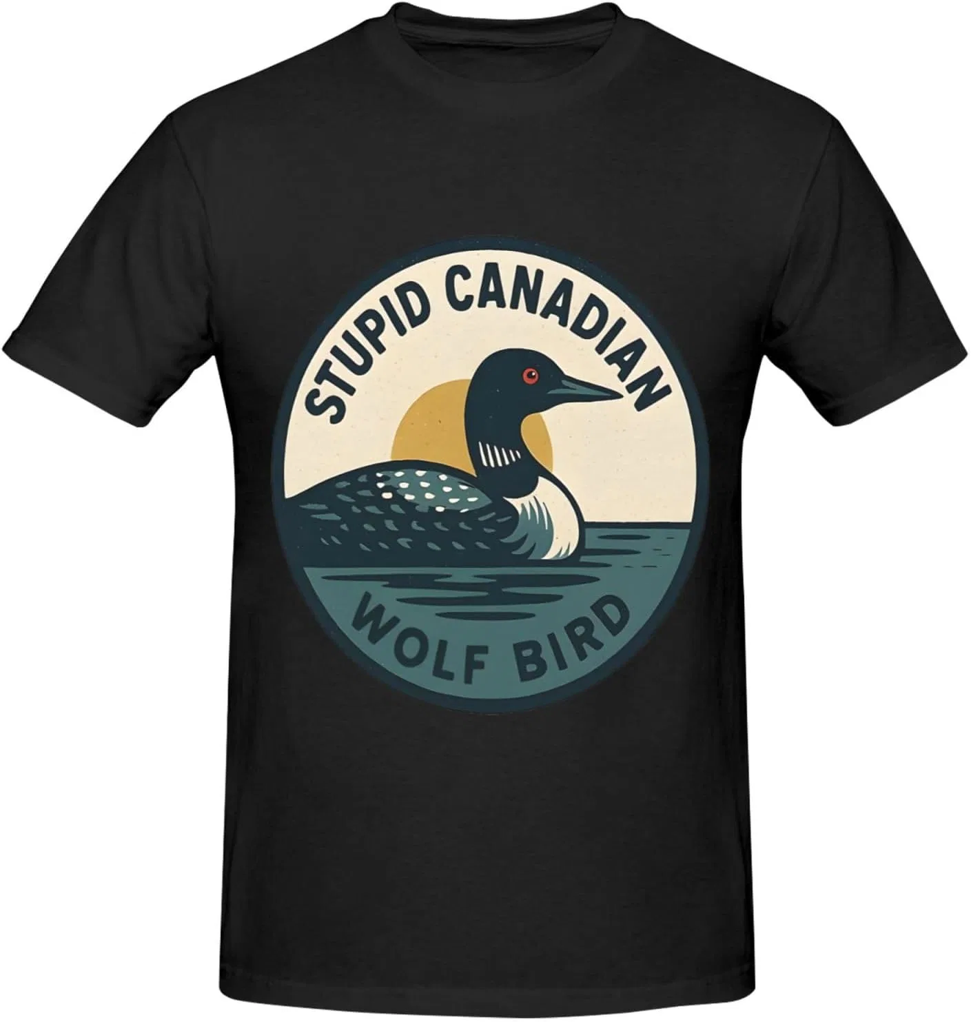 Мужская классическая футболка с принтом Stupid Canadian Wolf Bird, White — фото 4