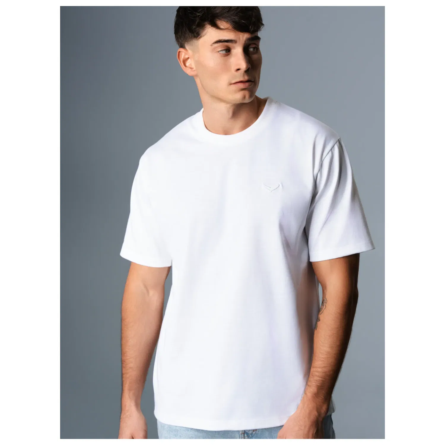 Детская хлопковая футболка оверсайз Trigema, White