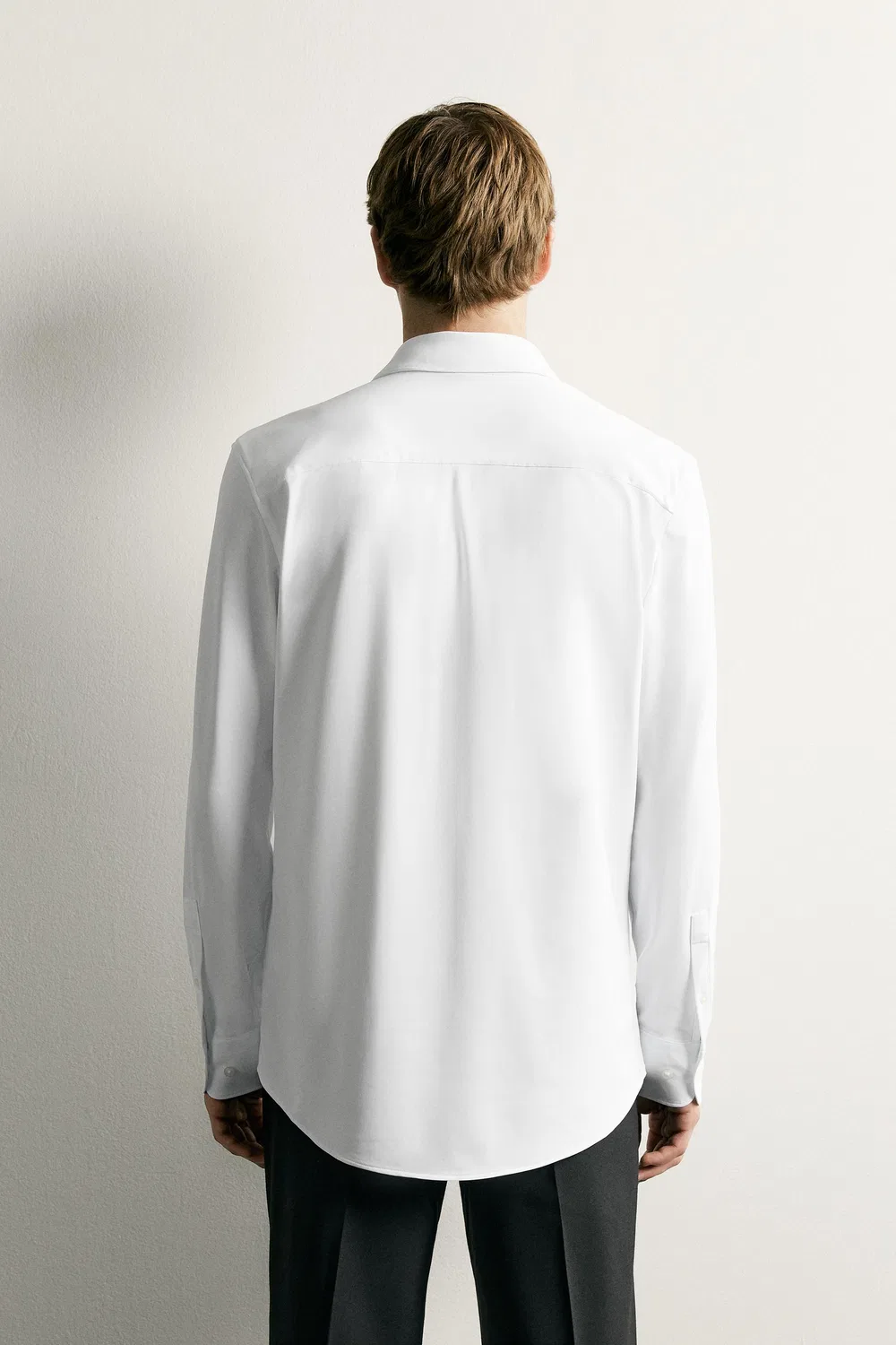Рубашка стандартного кроя с жесткой структурой ZARA, White — фото 3