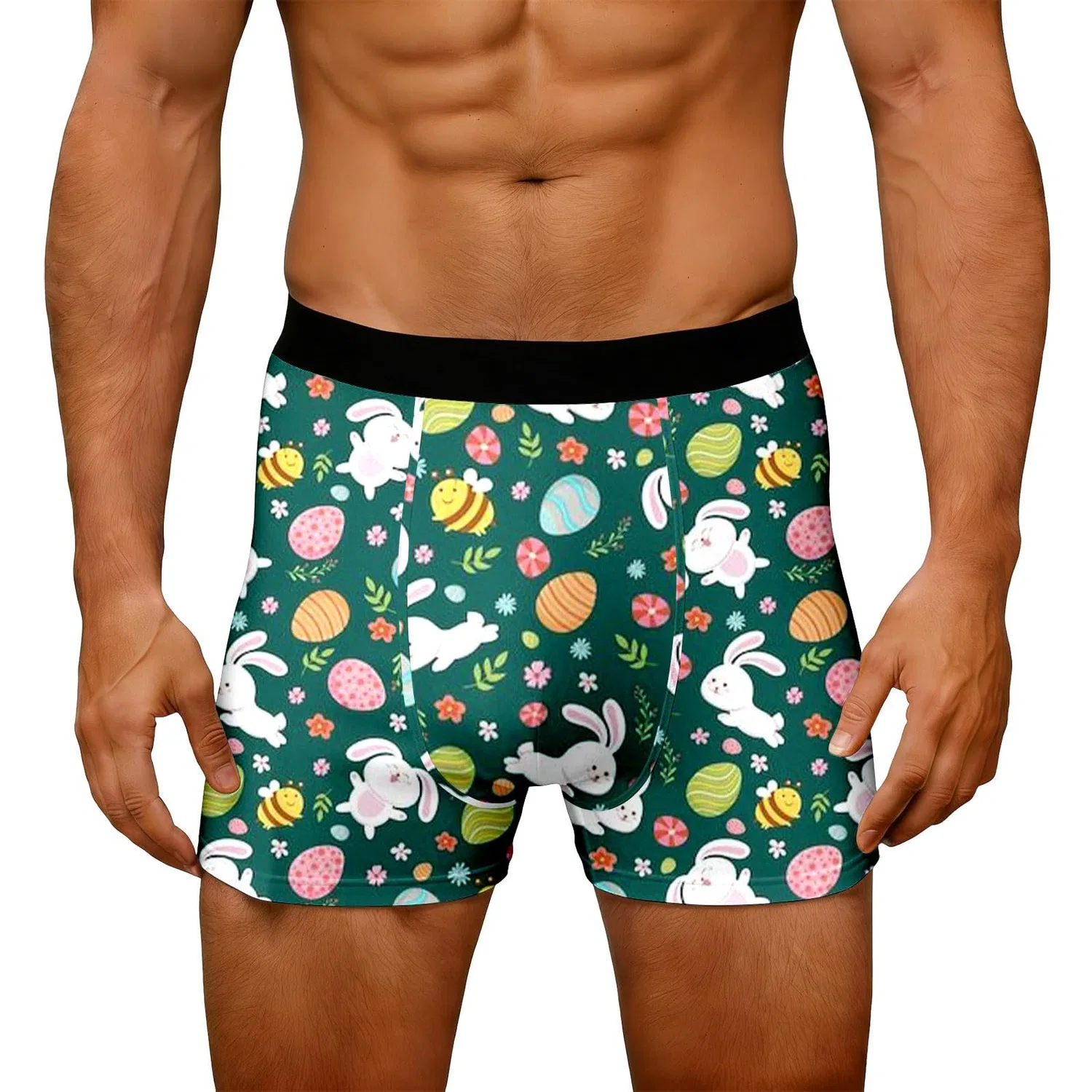 Мужские термобрюки с принтом Easter Printed Briefs, Dark Green-k