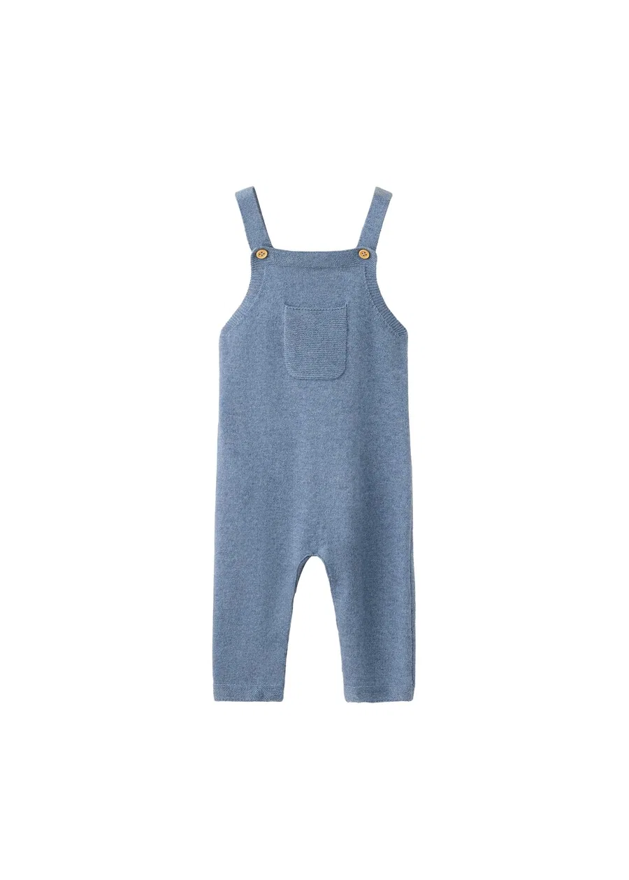 Детский комбинезон MANGO KIDS Regular Overalls 'DUNGAREES BREST3' пыльно-голубого цвета