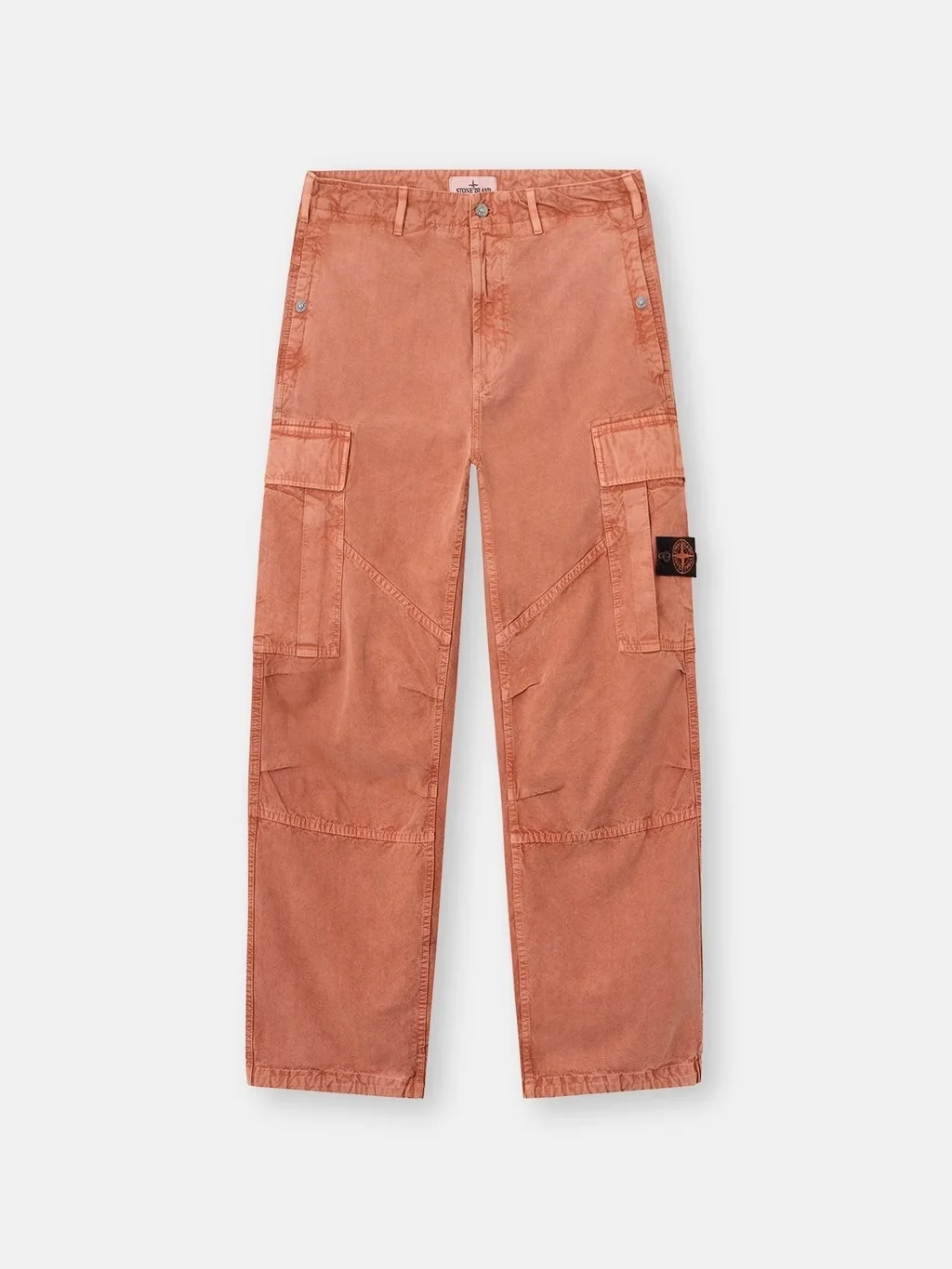 Мужские брюки-карго Stone Island Loose Fit With Drawstring Cuffs, кирпично-красный — фото 2