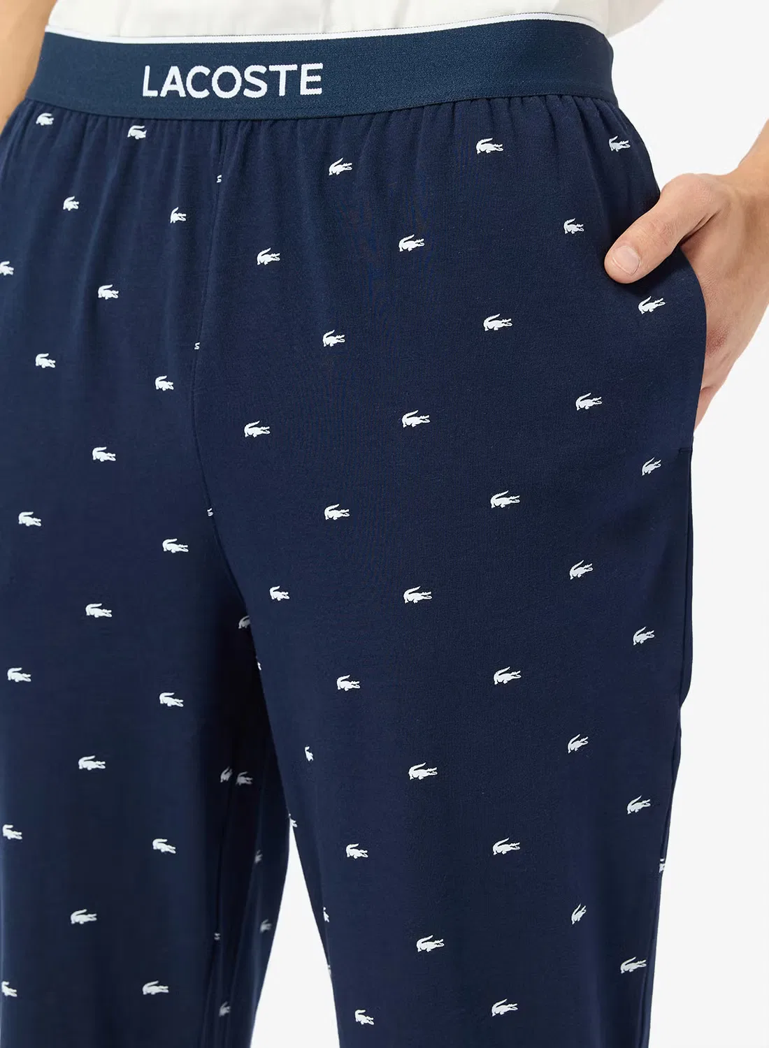 Штаны пижамные с принтом Core graphic Lacoste, темно-синий — фото 4