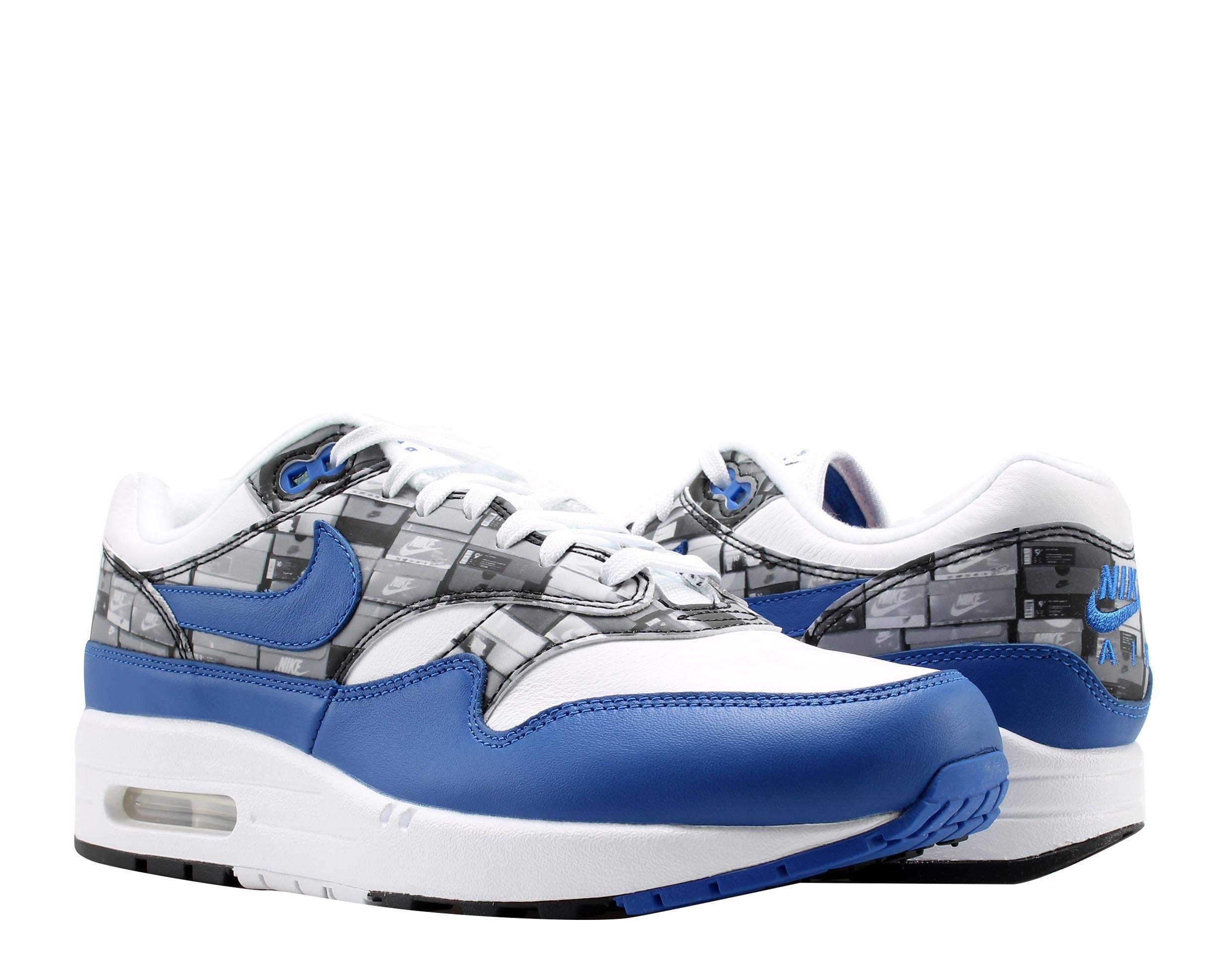 

Nike Air Max 1 Print White/Game Royal/Grey Мужские кроссовки для бега AQ0927-100