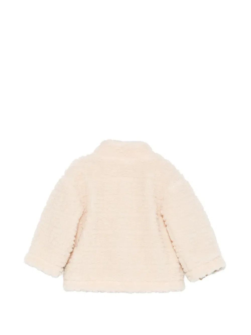 Куртка-плюш с нашивкой-логотипом Fendi Kids, бежевый — фото 2