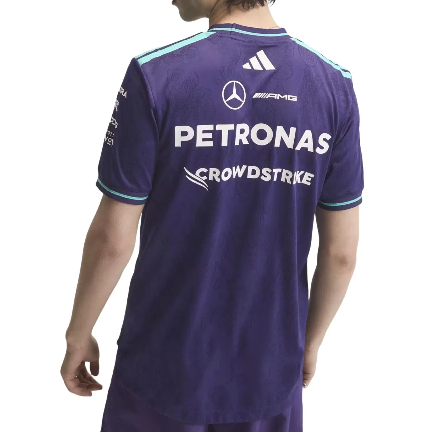Мужская игровая майка Mercedes AMG Petronas F1 Vanda Bloom Authentic Driver Jersey Asia Sizing 'Dark Purple' adidas, Dark Purple — фото 2