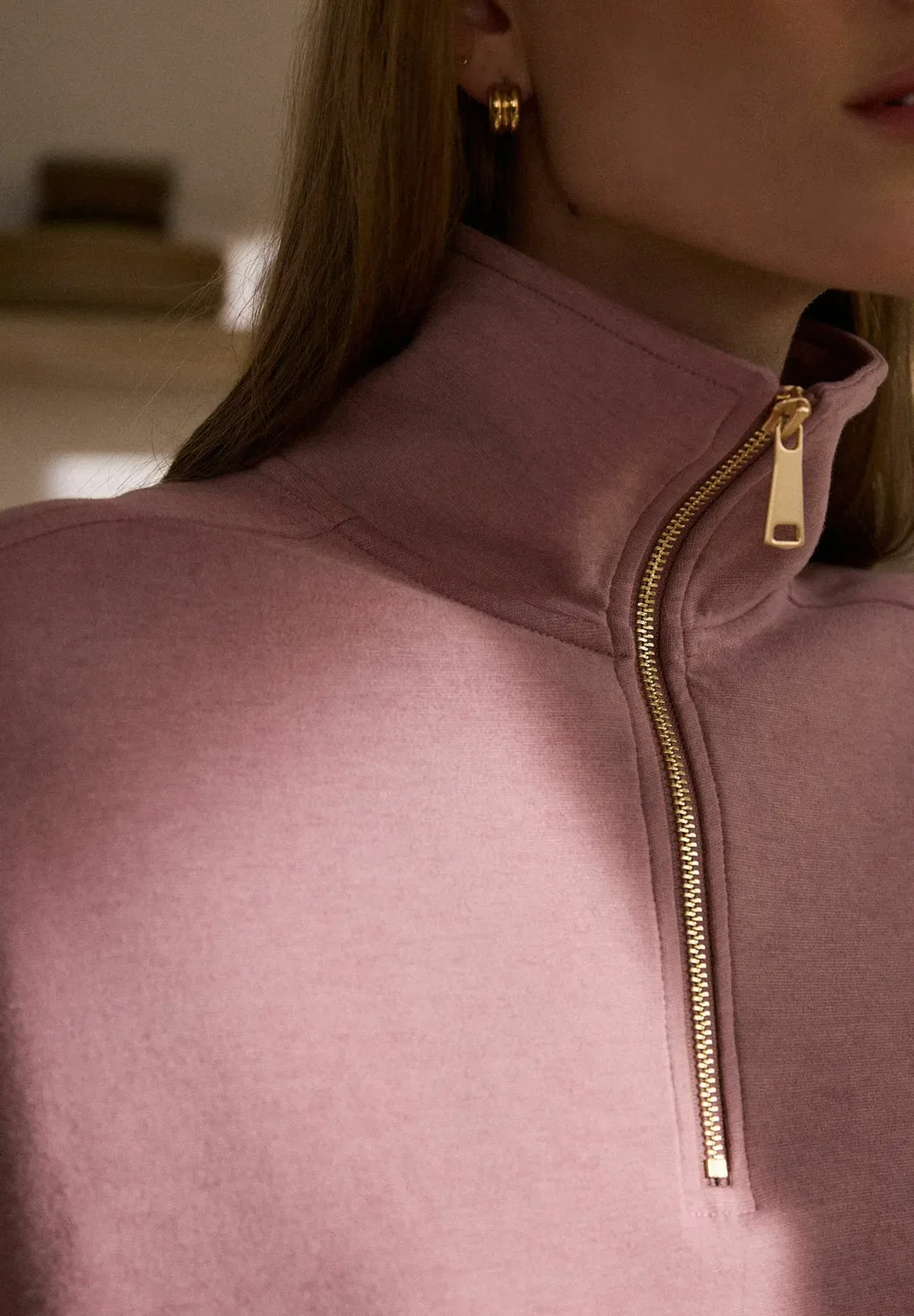 Толстовка N.Premium с застежкой-молнией на четверть длины - толстовка Next, Mauve Pink — фото 3