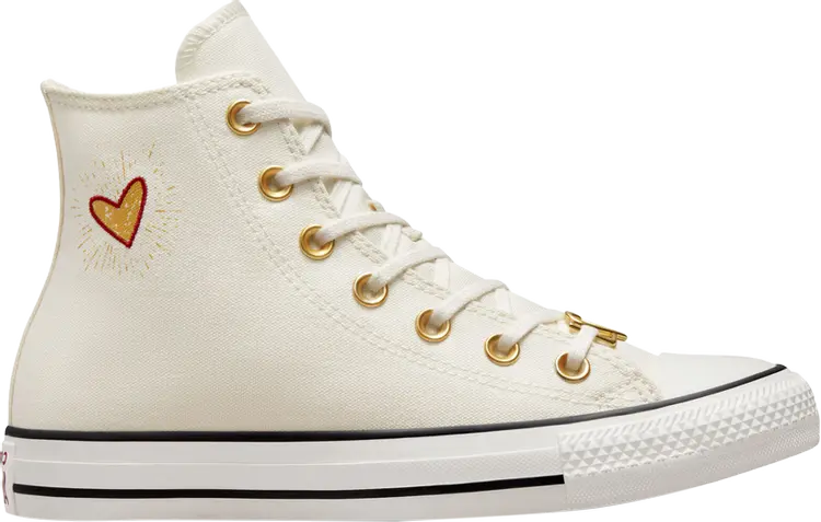 Кроссовки Converse с сердцем, кремовый