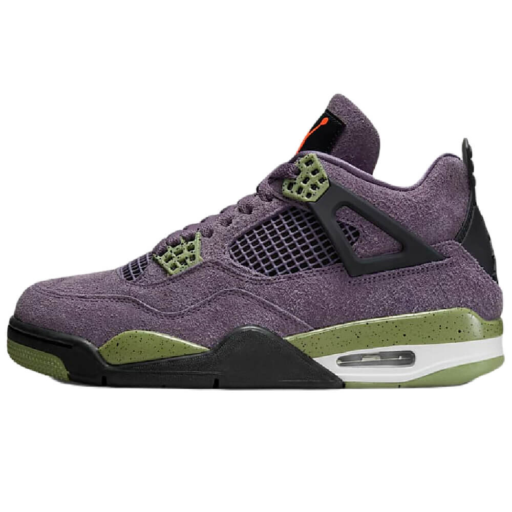 Кроссовки Nike Air Jordan 4 Retro, фиолетовый/черный/зеленый — фото 2