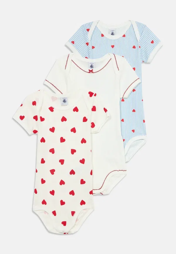 Комплект из 3 футболок, хлопок, Debout, Petit Bateau, белый, синий
