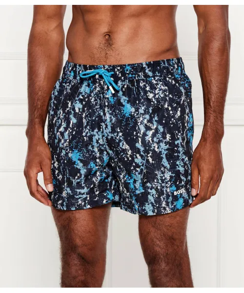 

Плавки-Шорты сезонные_принты Regular fit Boss, черный