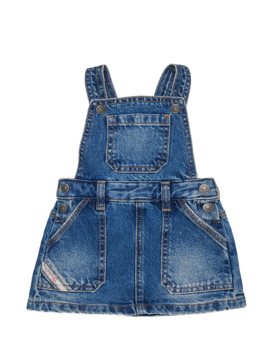 Джинсовый комбинезон с эффектом потертости Diesel Kids, синий