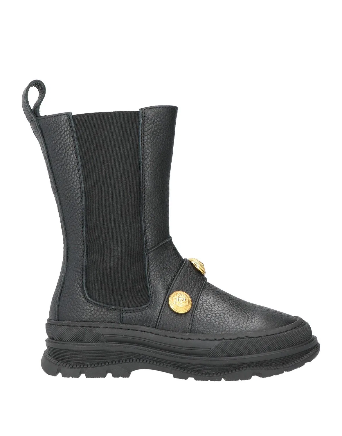 Ботинки из тисненой кожи с принтом Balmain, черный