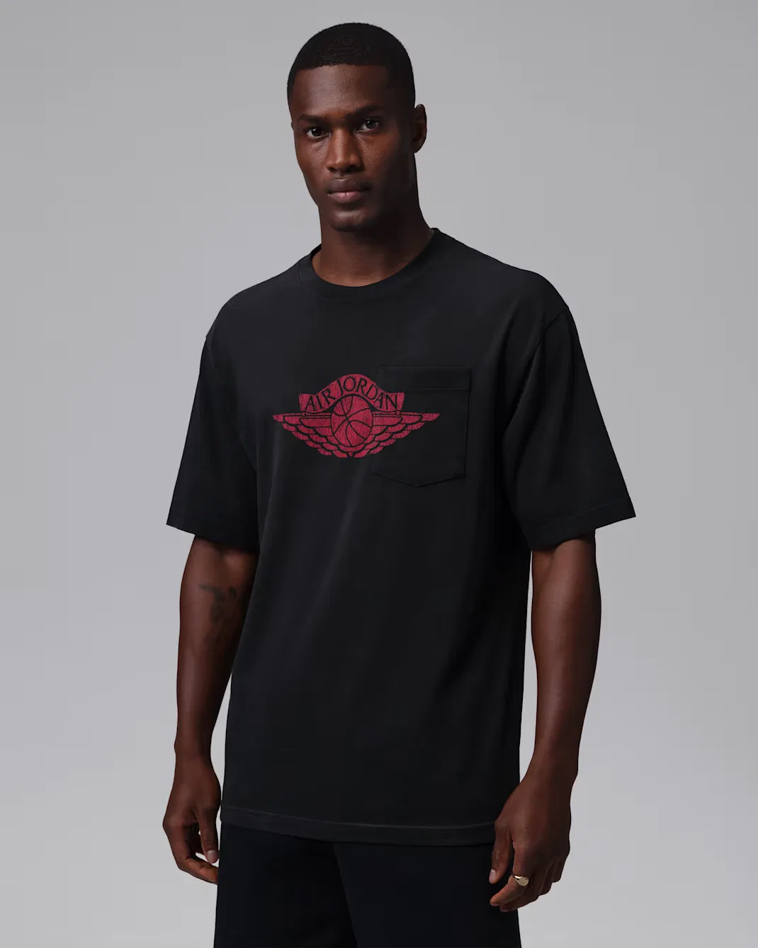 Мужская футболка с карманом Jordan Flight Essentials, Black/University Red