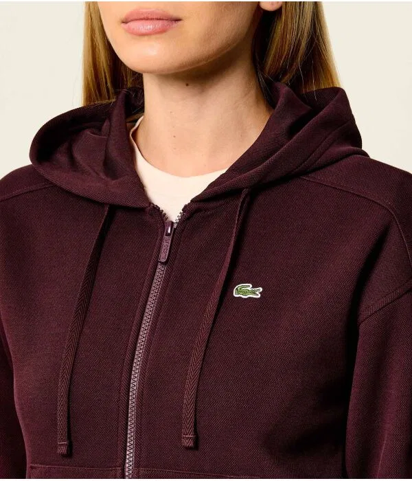 Худи женское Lacoste Regular Fit, Bordeaux — фото 4