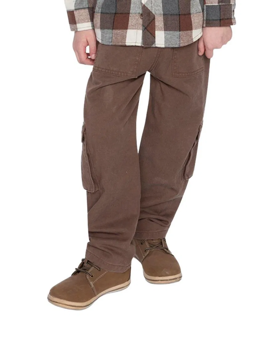 Брюки из твила с карго-карманами, модель Boys Must-Haves Deux par Deux, Neutral Brown — фото 2