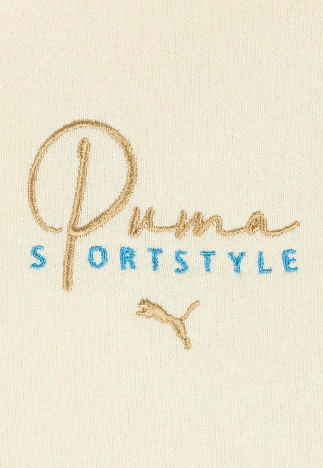Felpa crop cappuccio ess short graphic fz col 88 - zip-up sweatshirt Puma, Beige — фото 3