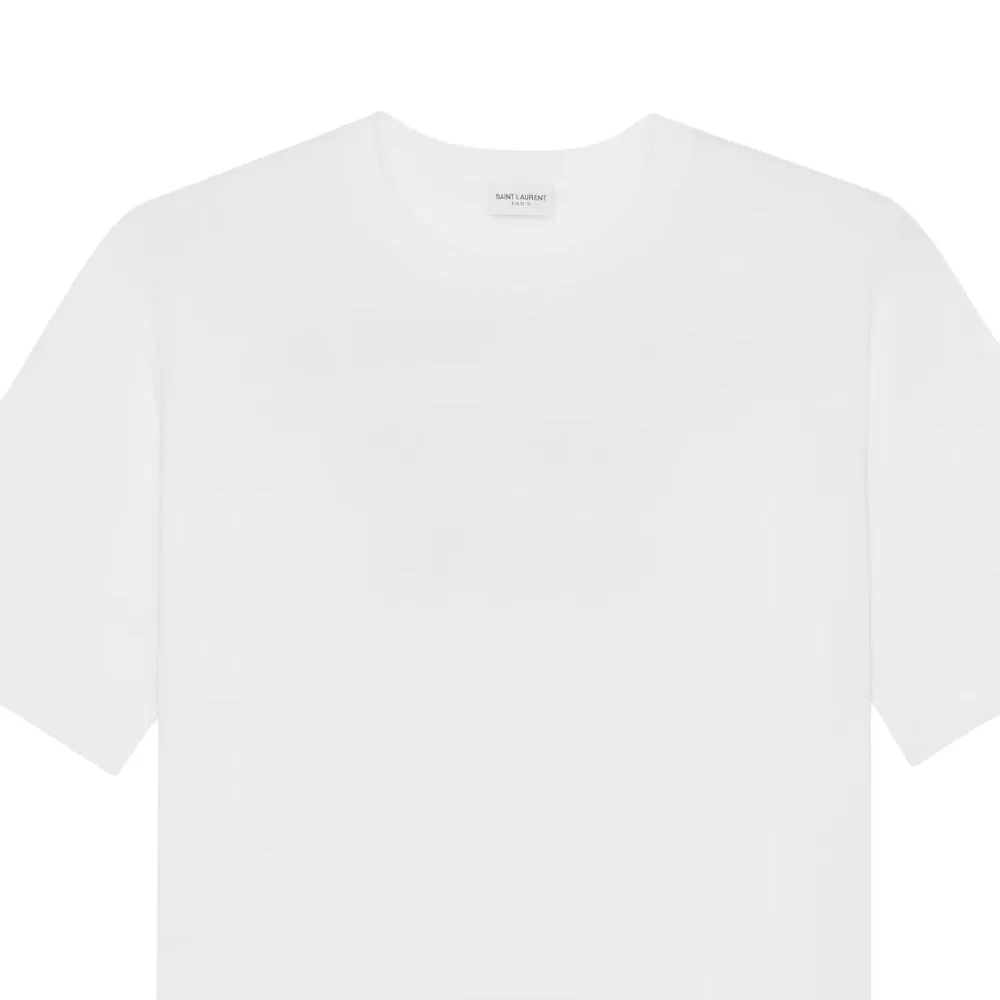 Футболка с круглым вырезом, свободного кроя, SAINT LAURENT, White — фото 4