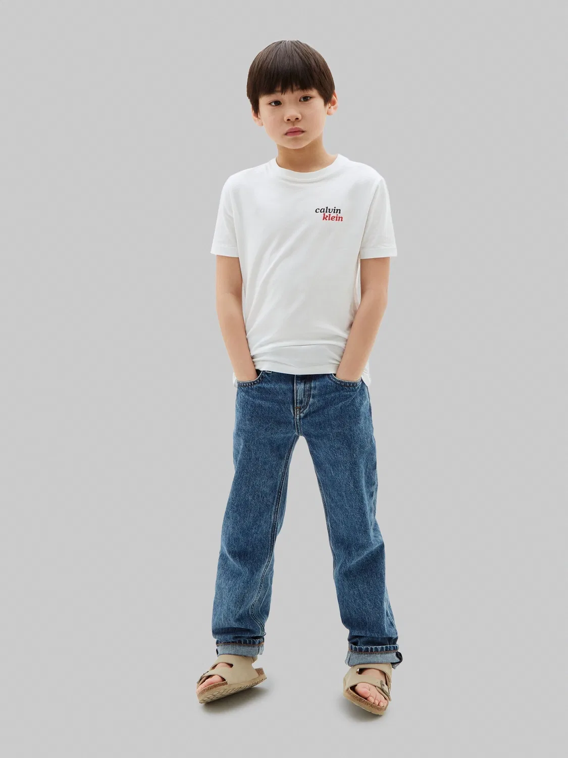 Футболка с логотипом Calvin Klein Jeans Kids, белая — фото 3