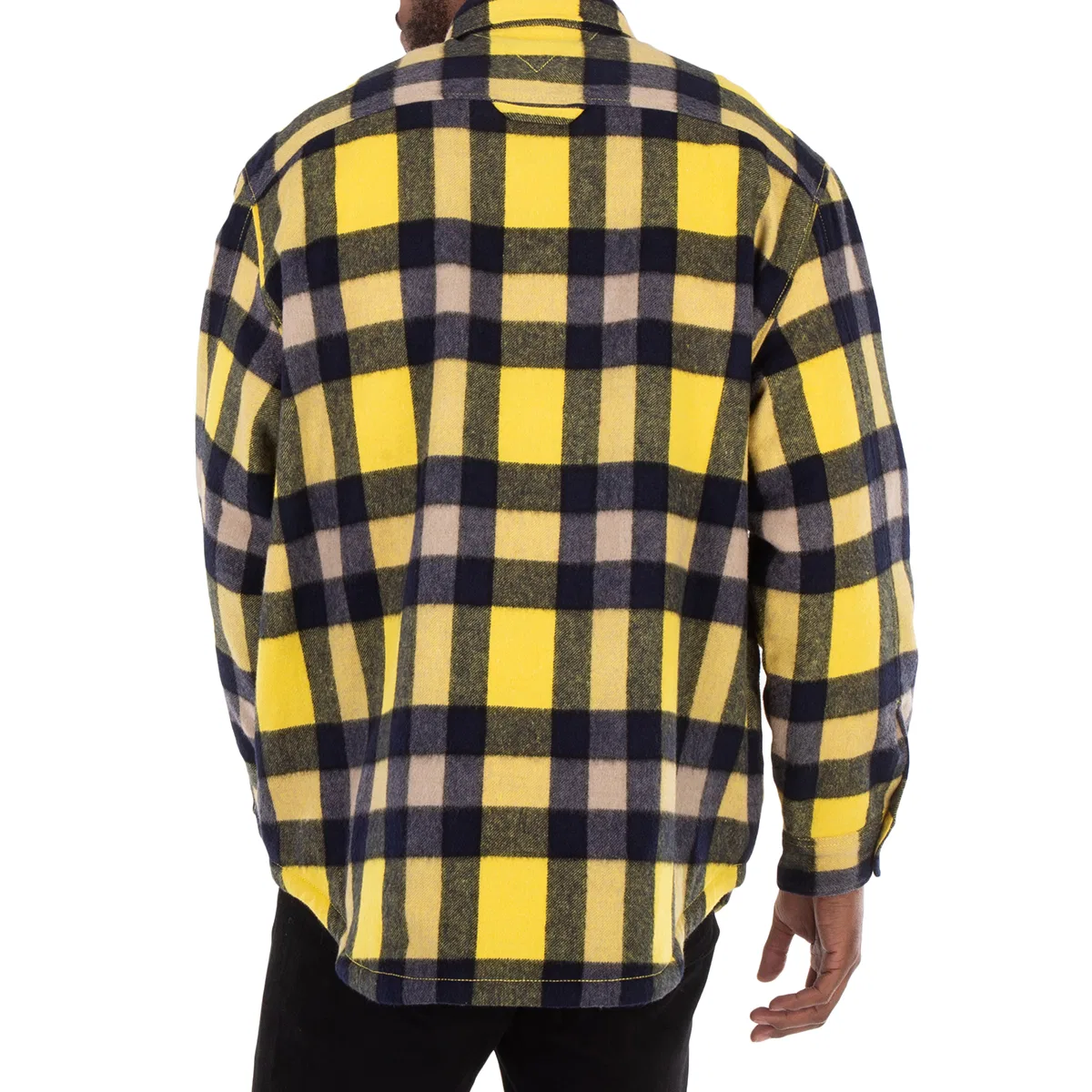 Рубашка-оверширт из шерстяной смеси с клетчатым принтом Tommy Hilfiger, Yellow — фото 4