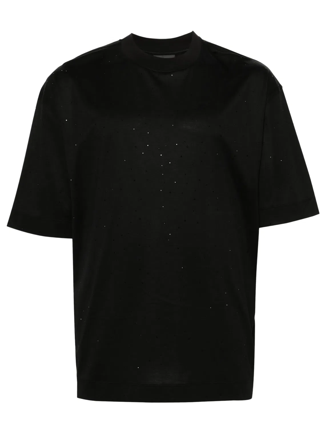 Футболка из джерси со стразами Emporio Armani, черный