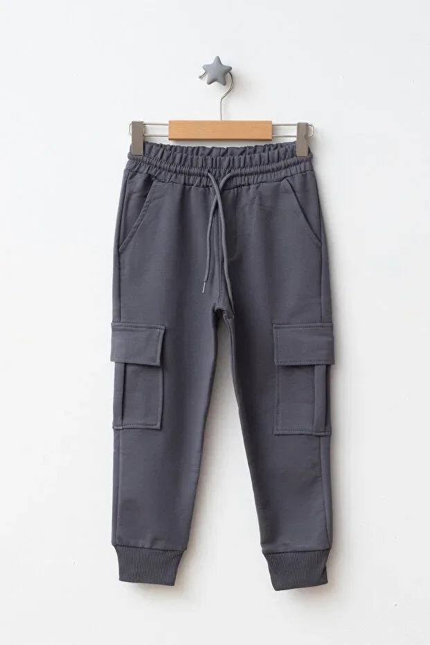 Детские спортивные штаны для мальчиков с утяжкой Basics Beniizle, Smoked & Black — фото 3