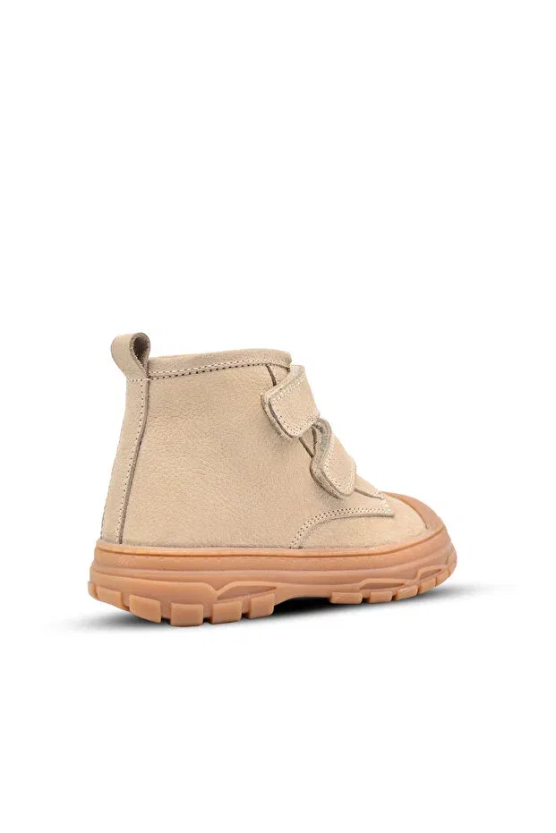 Детские ботинки для девочек на липучке Willey double velcro genuine leather unisex baby boot Kids A More, Beige — фото 3