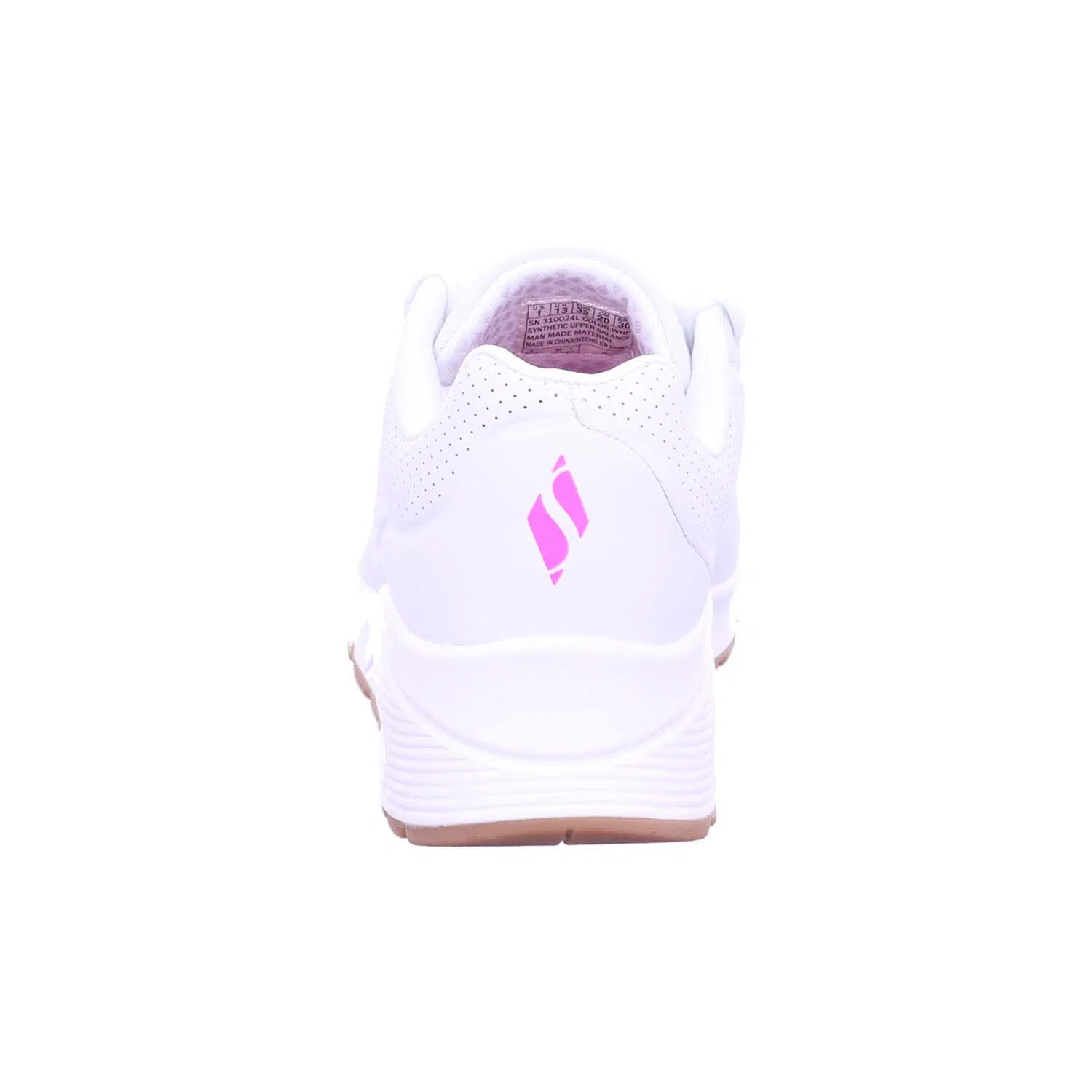 Детские кроссовки для девочек с принтом One Stand on Air Skechers, White Pu H Pink Trim — фото 4