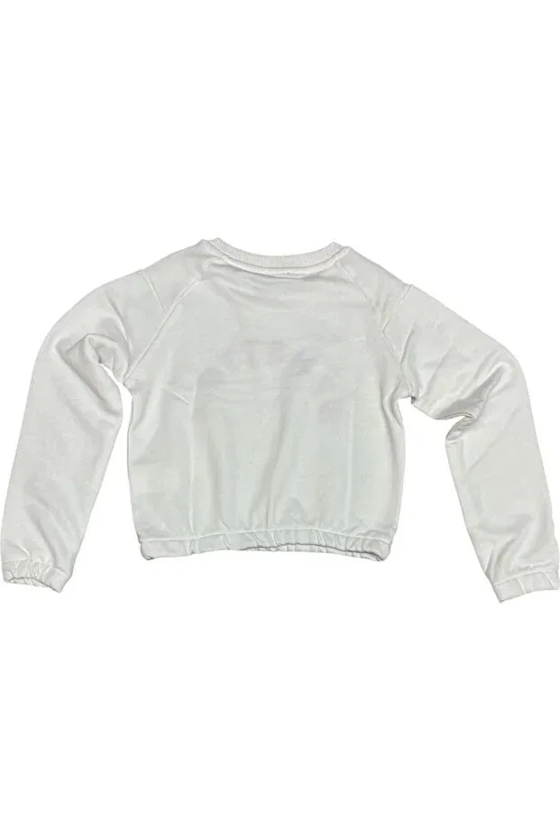 Детская толстовка для девочек хлопковая Benetton, White — фото 2