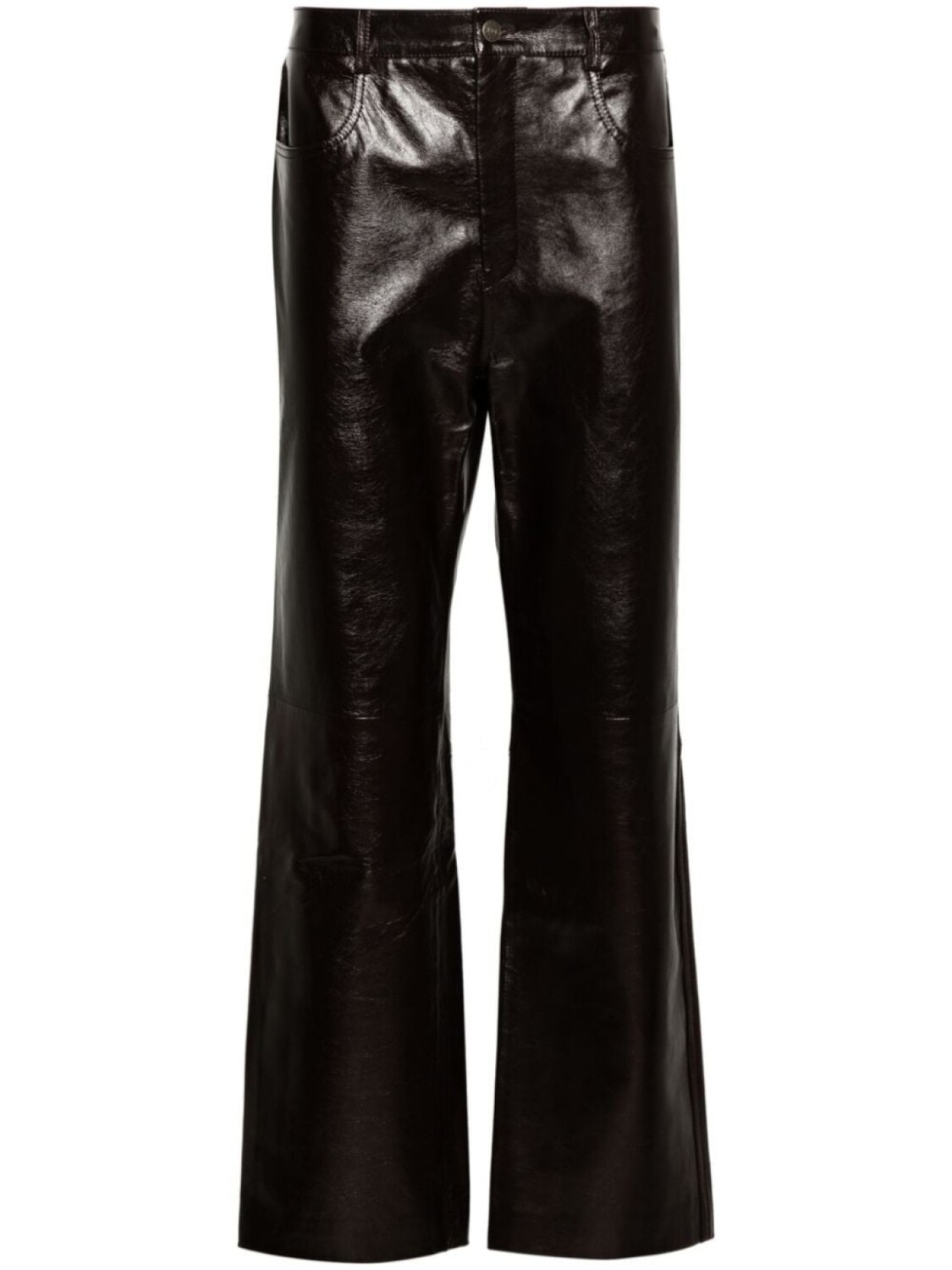 

Gucci кожаные брюки, коричневый