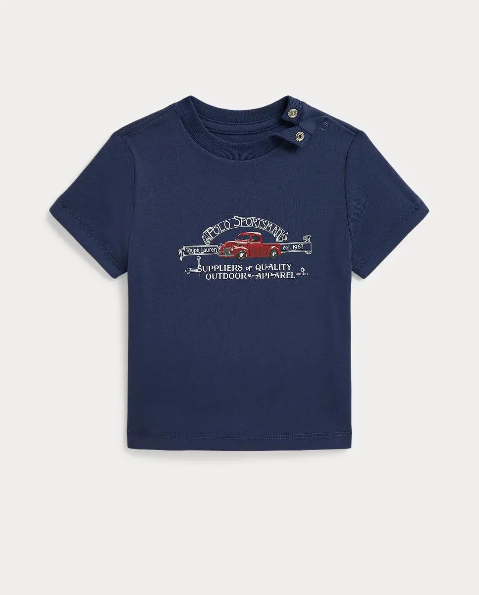 Детская футболка из хлопка, Polo Ralph Lauren, темно-синий