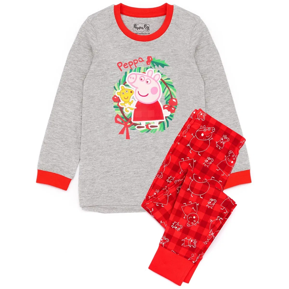Детская пижама с длинным рукавом и длинными штанинами Peppa Pig, Red — фото 3