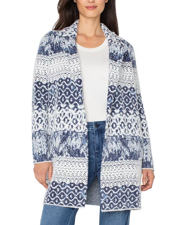 

Кардиган с открытой передней частью и смешанным принтом Liverpool Los Angeles, синий