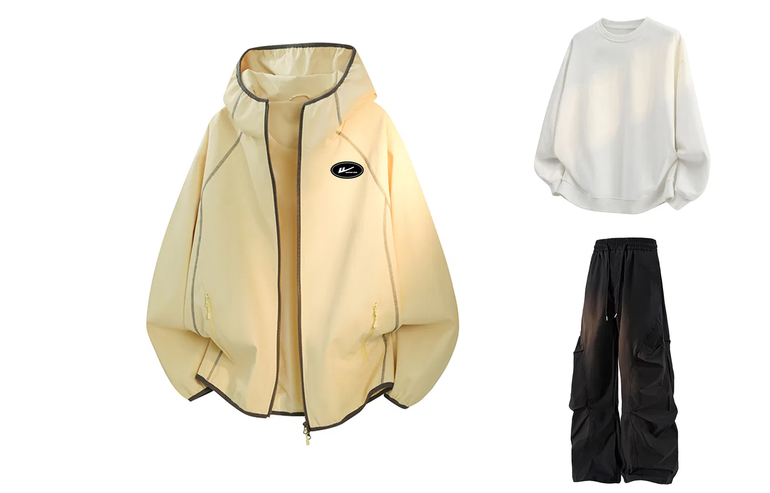 Детский комплект свитшотов с капюшоном Autumn Chrysanthemum Yellow+White+Black WARRIOR
