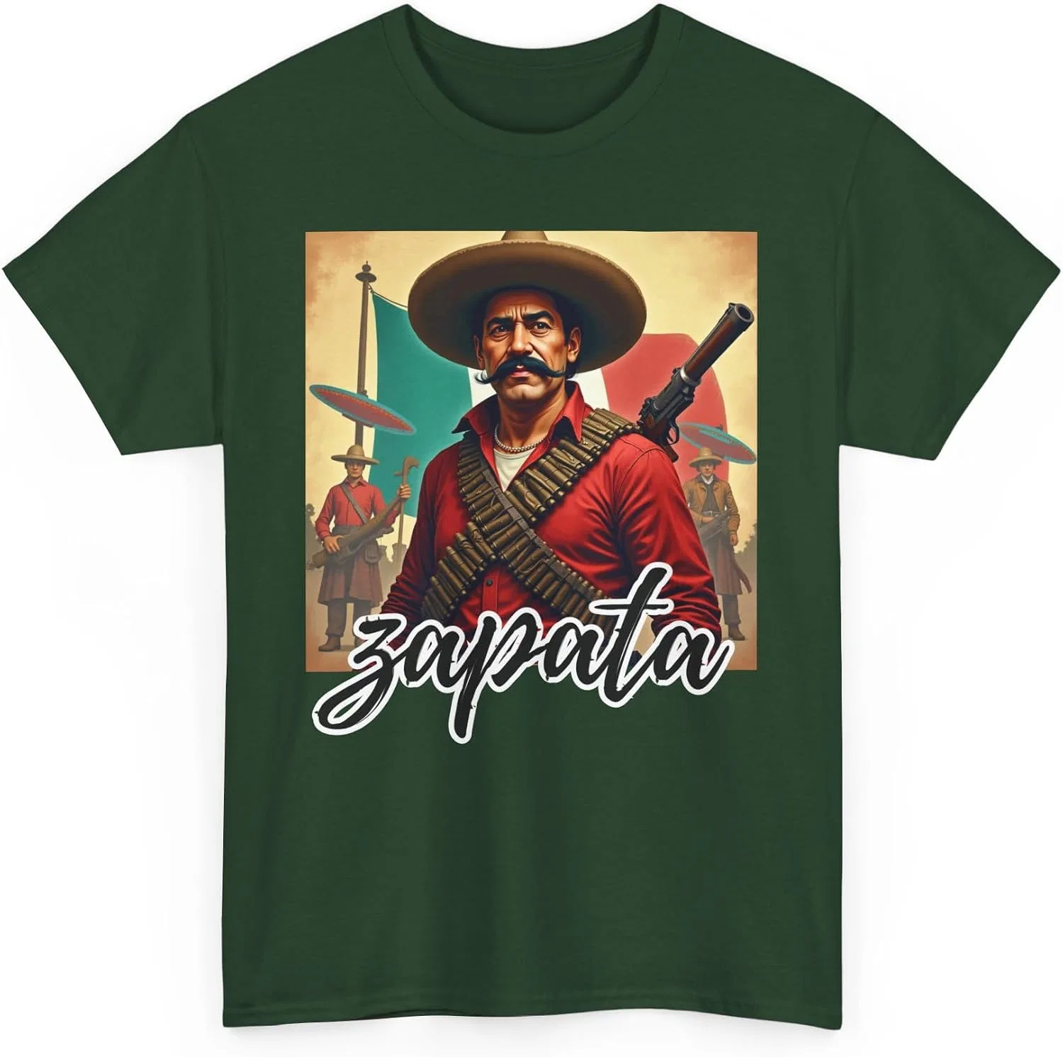 Мужская футболка с принтом Emiliano Zapata, Forest Green