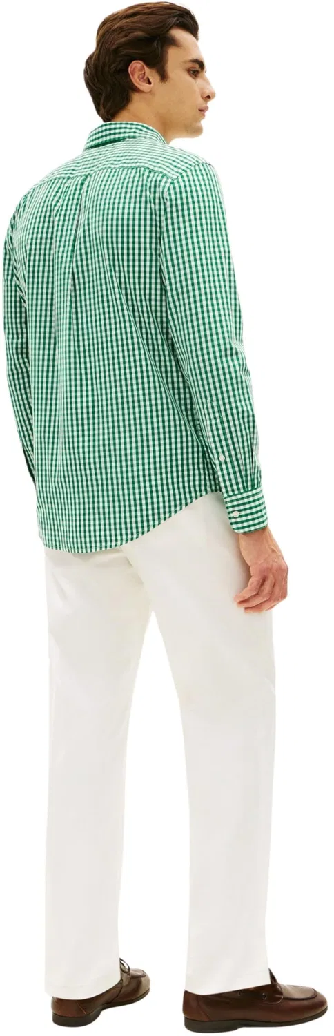 Мужская рубашка с принтом Flex Poplin Gingham Tommy Hilfiger, Green (Nouveau Green / Check) — фото 2