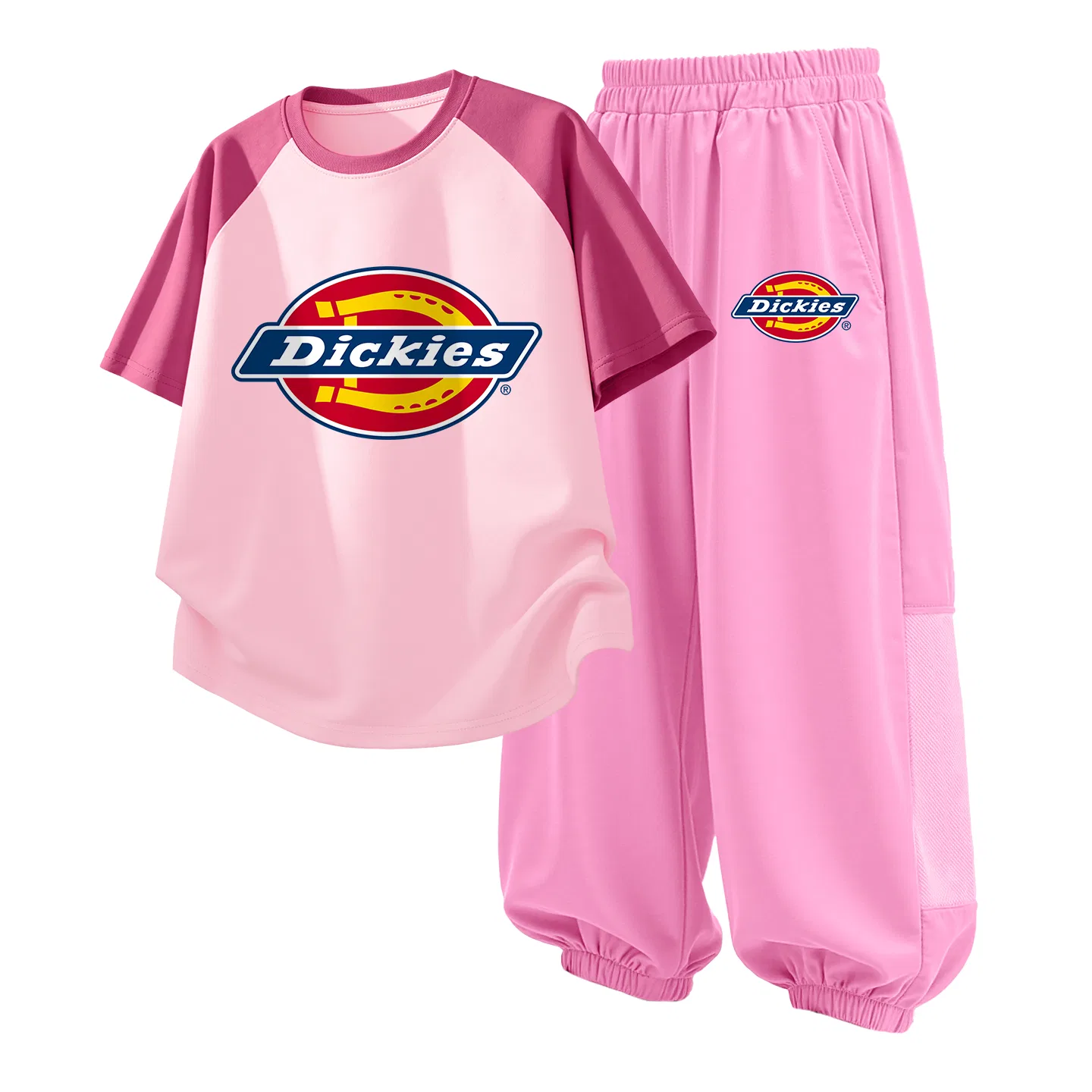 Детский спортивный комплект с принтом S Logo Dickies, Raspberry Pink/Navy Blue — фото 3