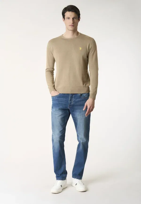 Джемпер хлопковый Jumper U.S. Polo Assn., Beige, бежевый — фото 2