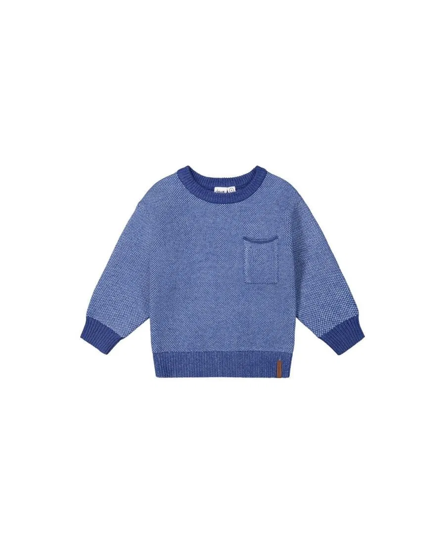 Свитер с текстурным ромбовидным узором Deux par Deux, Blue Knit