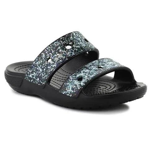 Детские шлепанцы с блестками Classic Glitter Sandal Kids Crocs, Schwarz