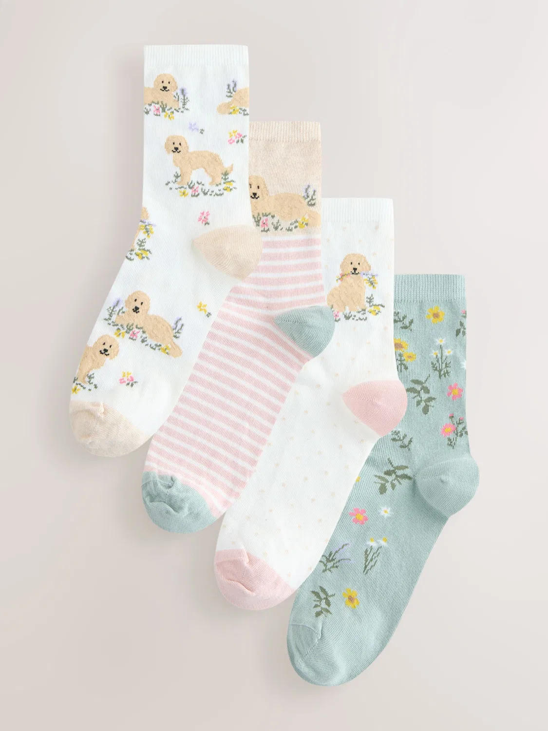 Носки женские, 4 пары, Charlie The Cockapoo Floral Next