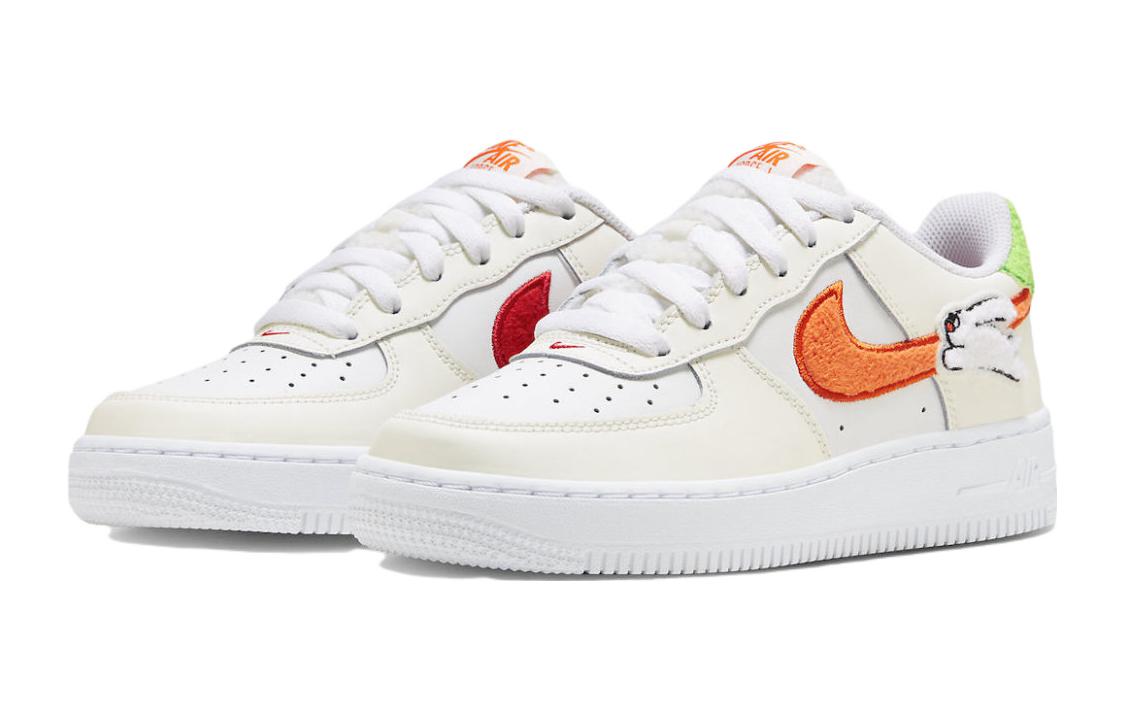 Кроссовки Nike Air Force 1 LV8 GS, белый/оранжевый — фото 3