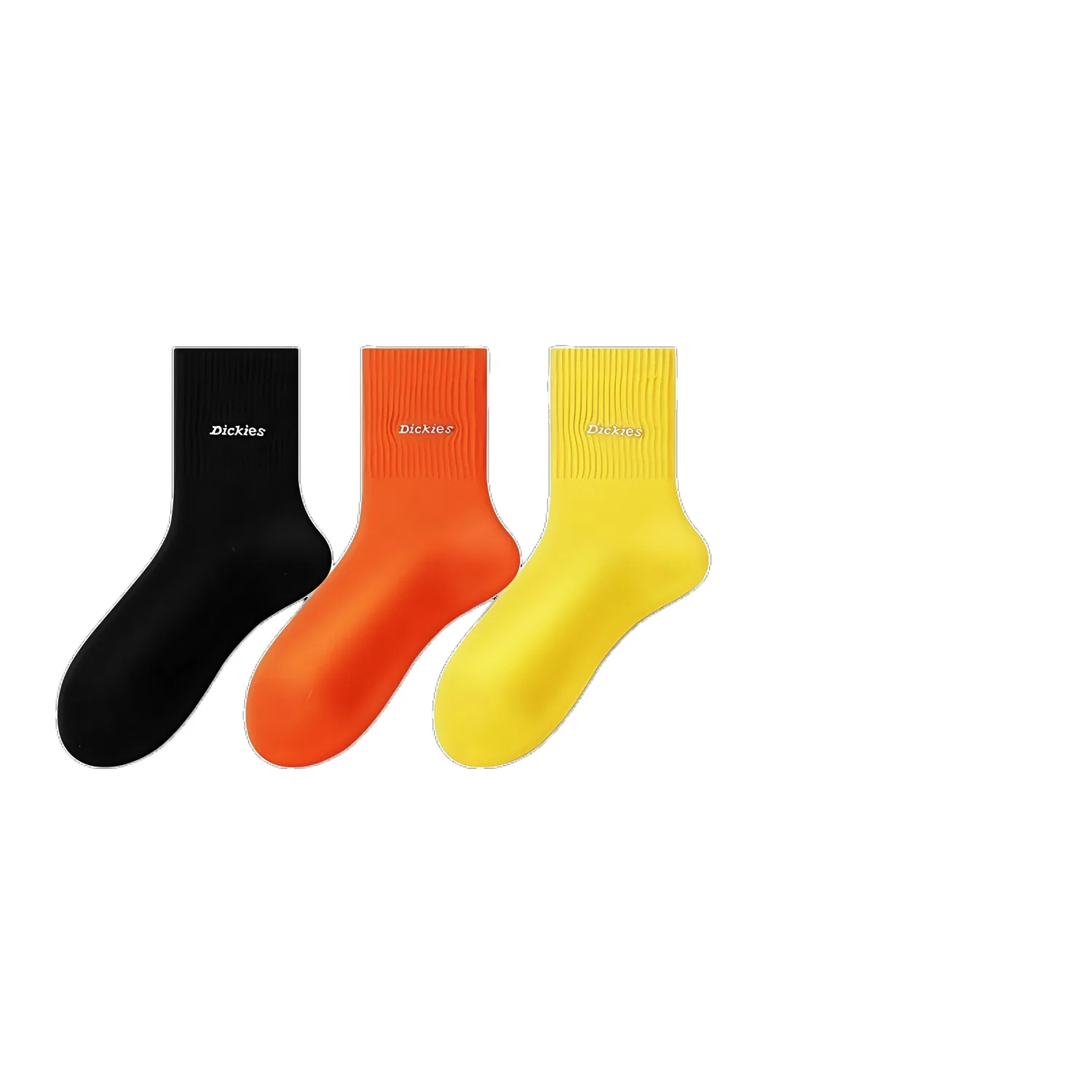 Детские носки средней длины, набор из 3 пар, Dickies, Black/Orange/Yellow