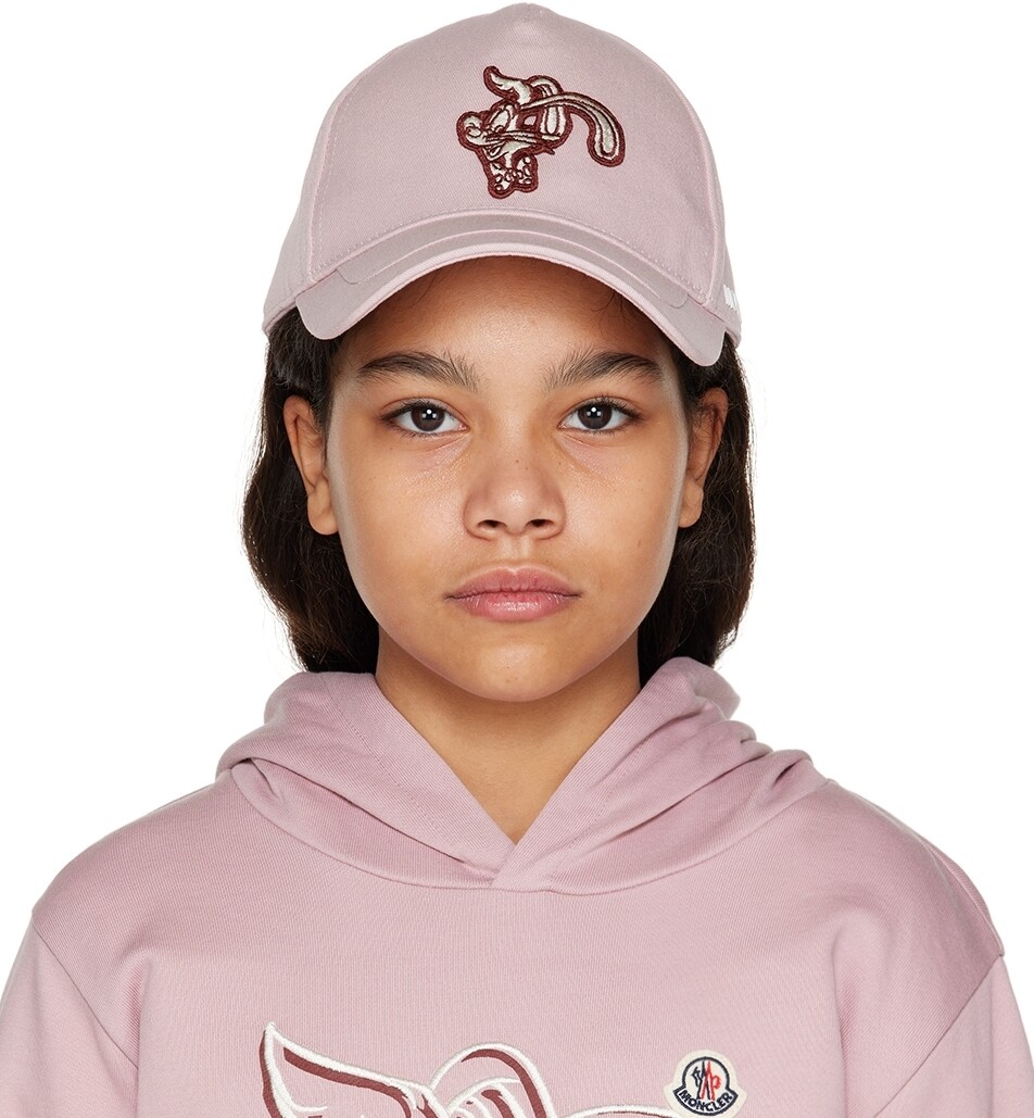 

Детская розовая кепка с вышивкой Moncler Enfant
