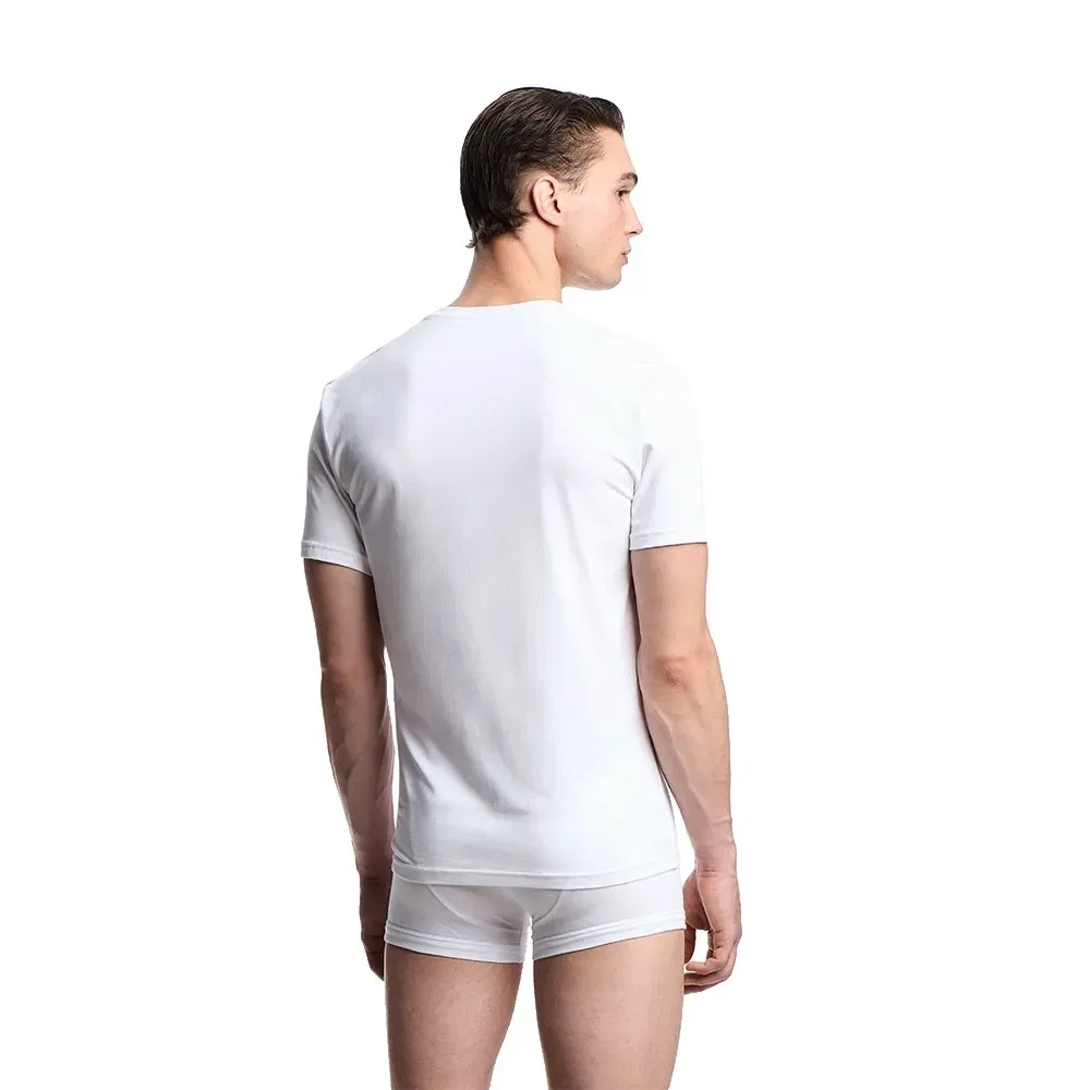 Футболка с коротким рукавом из хлопкового трикотажа Emporio Armani, белый — фото 2